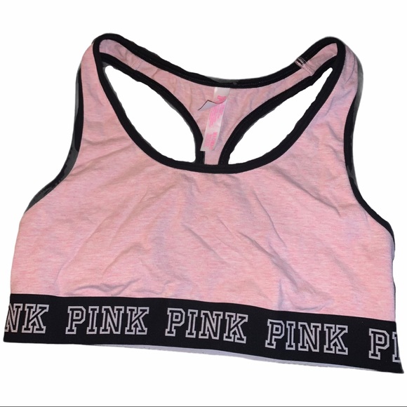 PINK Victoria's Secret Other - VS PINK Pastel Pink Logo Band Racerback Sports Bra